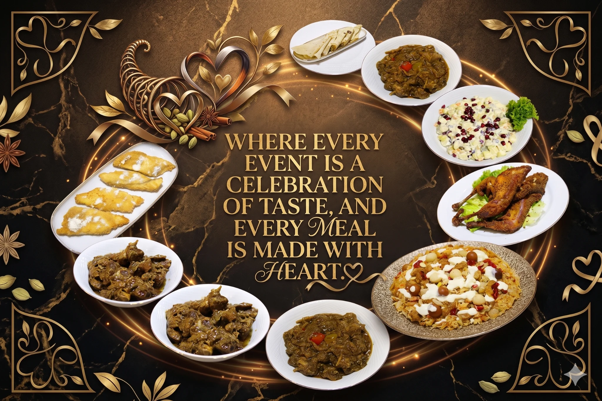 Celebration of taste food presentation by Iqbal Catering